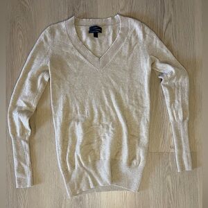 J. Crew 100% Italian cashmere sweater V-neck tan women’s size XS